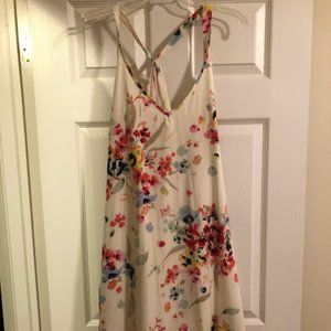 Cream & floral asymmetrical dress